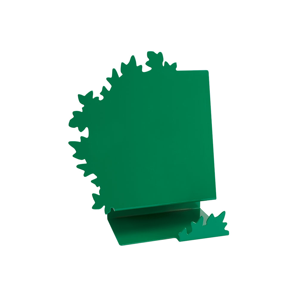Hoja S, expositor, verde