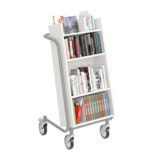 Carrito de libros KALIX blanco/gris XL